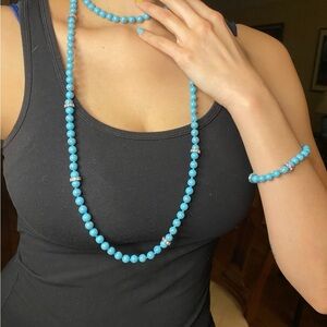 Chloe + Isabel Turquoise Beaded Necklace and Bracelet Set